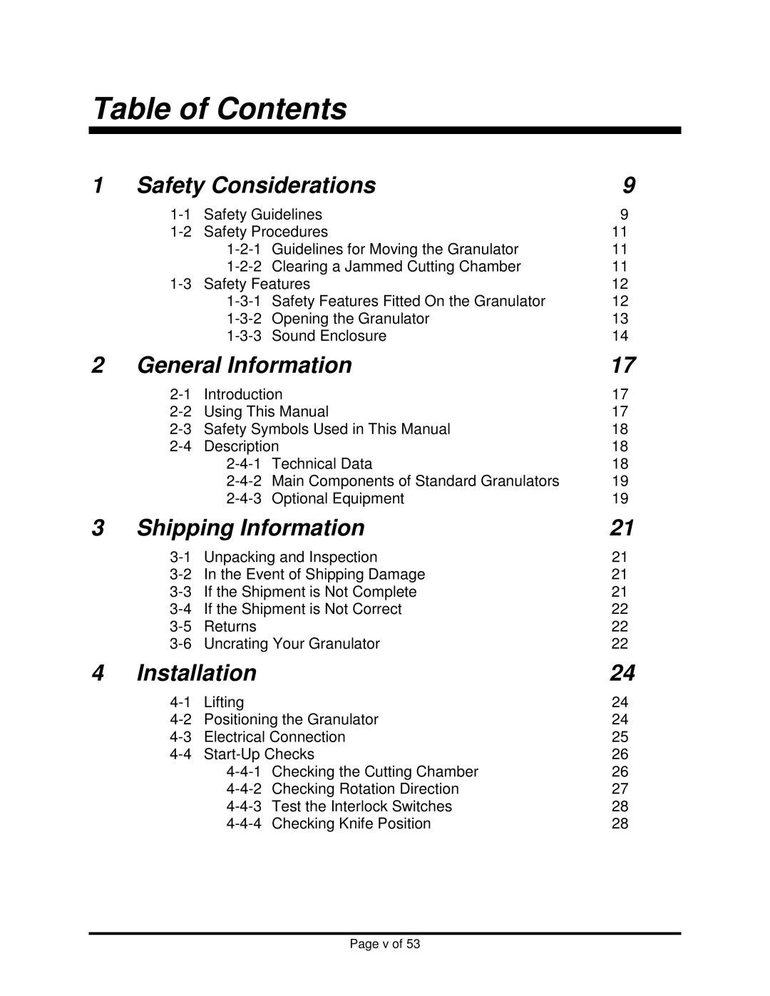 Sterling BP1012, BP1018 installation manual Table of Contents 