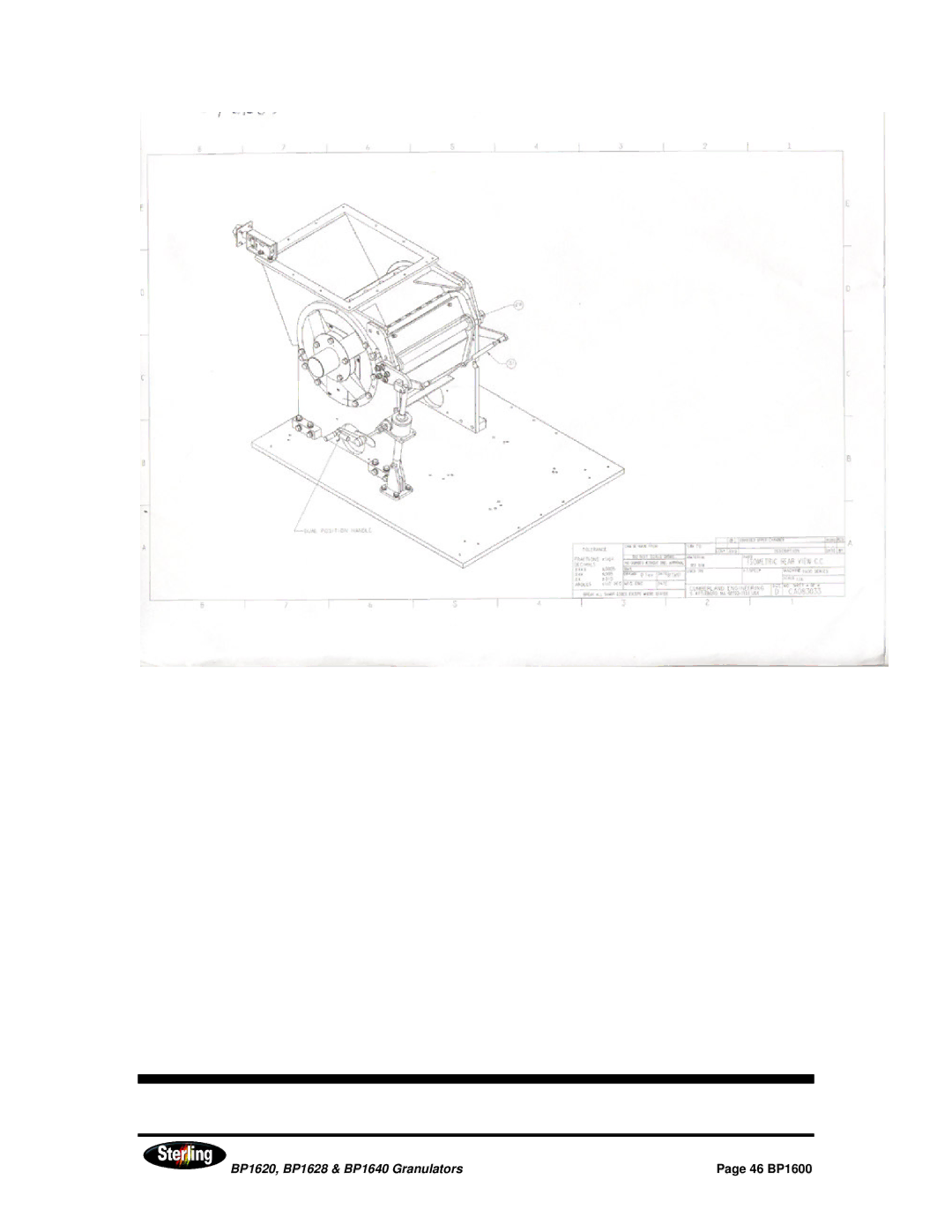 Sterling BP1640, BP1628, BP1620 installation manual 46 BP1600 