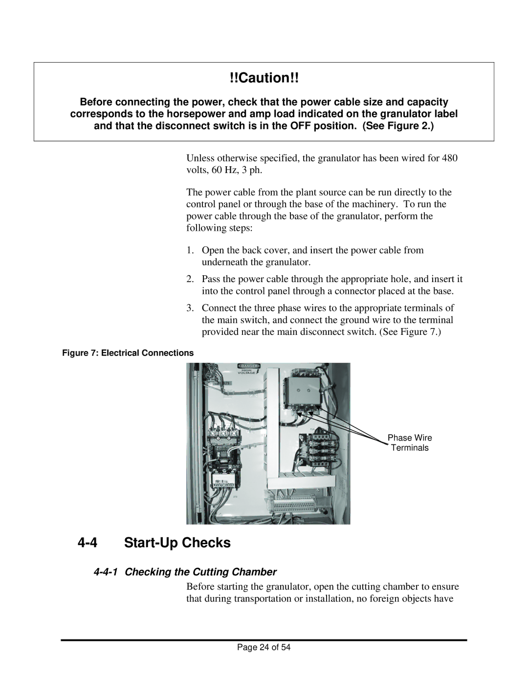 Sterling BP814, BP818, BP810 manual Start-Up Checks, Checking the Cutting Chamber 