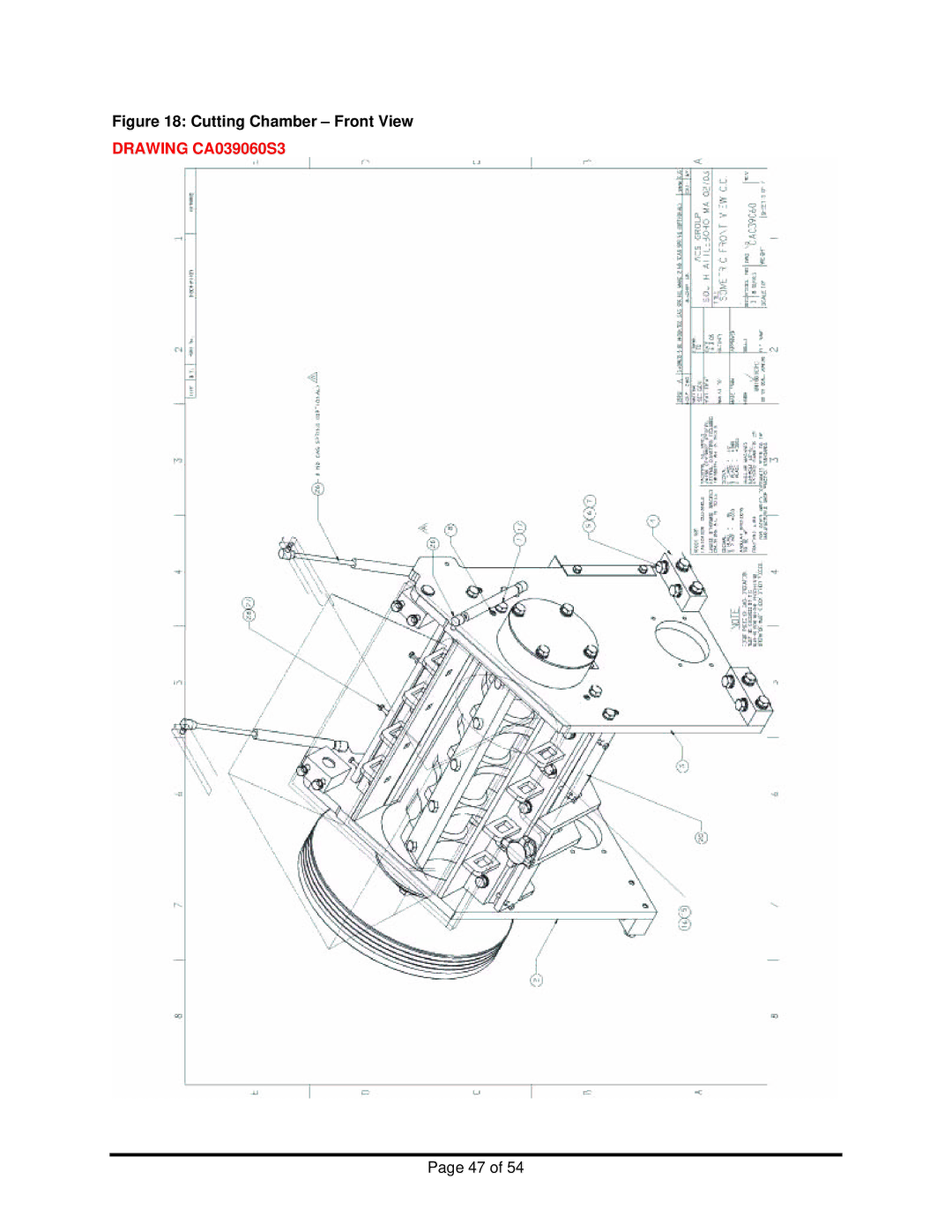 Sterling BP810, BP814, BP818 manual Drawing CA039060S3 