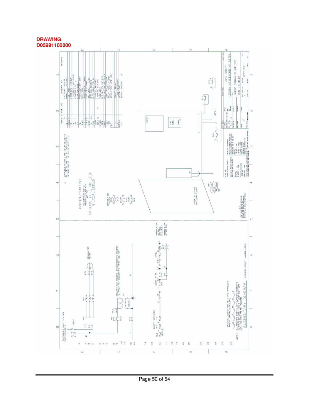 Sterling BP810, BP814, BP818 manual Drawing D05991100000 