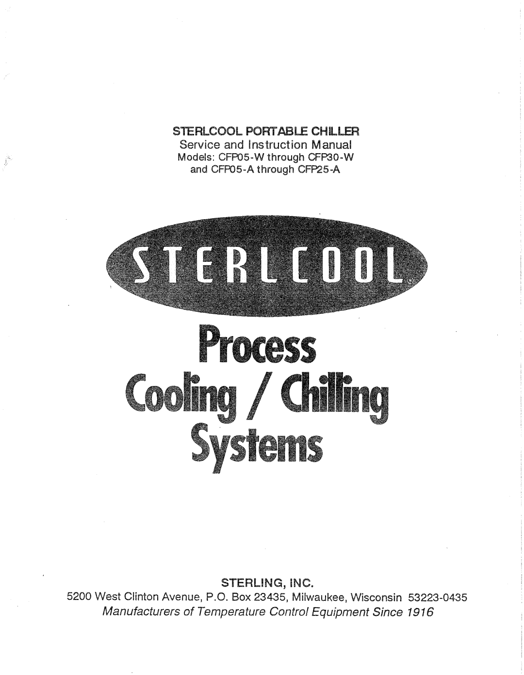 Sterling CFP05-A, CFP05-30W, CFP05-W, CFP05-25A, CFP25-A, CFP30-W manual 