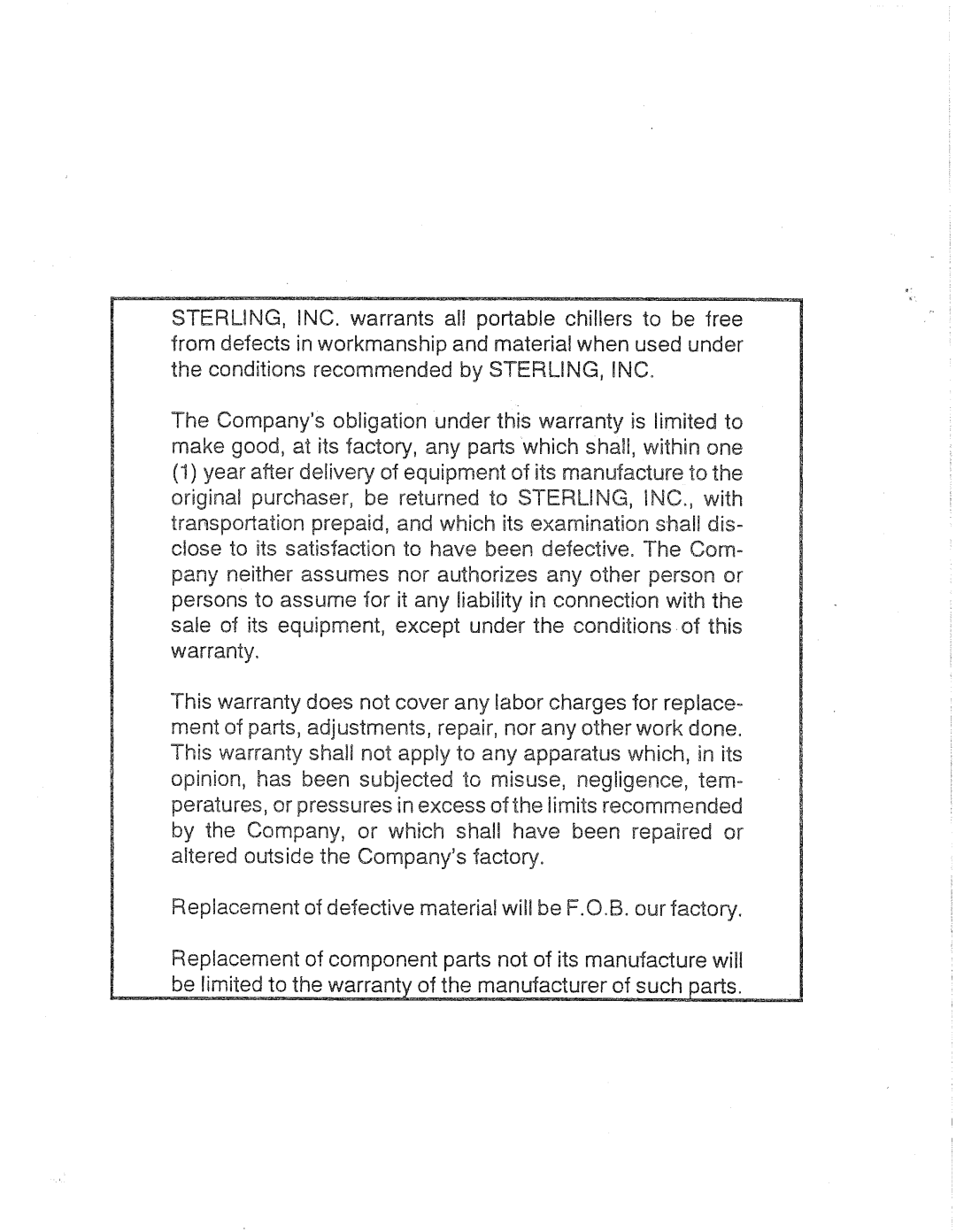 Sterling CFP05-W, CFP05-30W, CFP05-A, CFP05-25A, CFP25-A, CFP30-W manual 