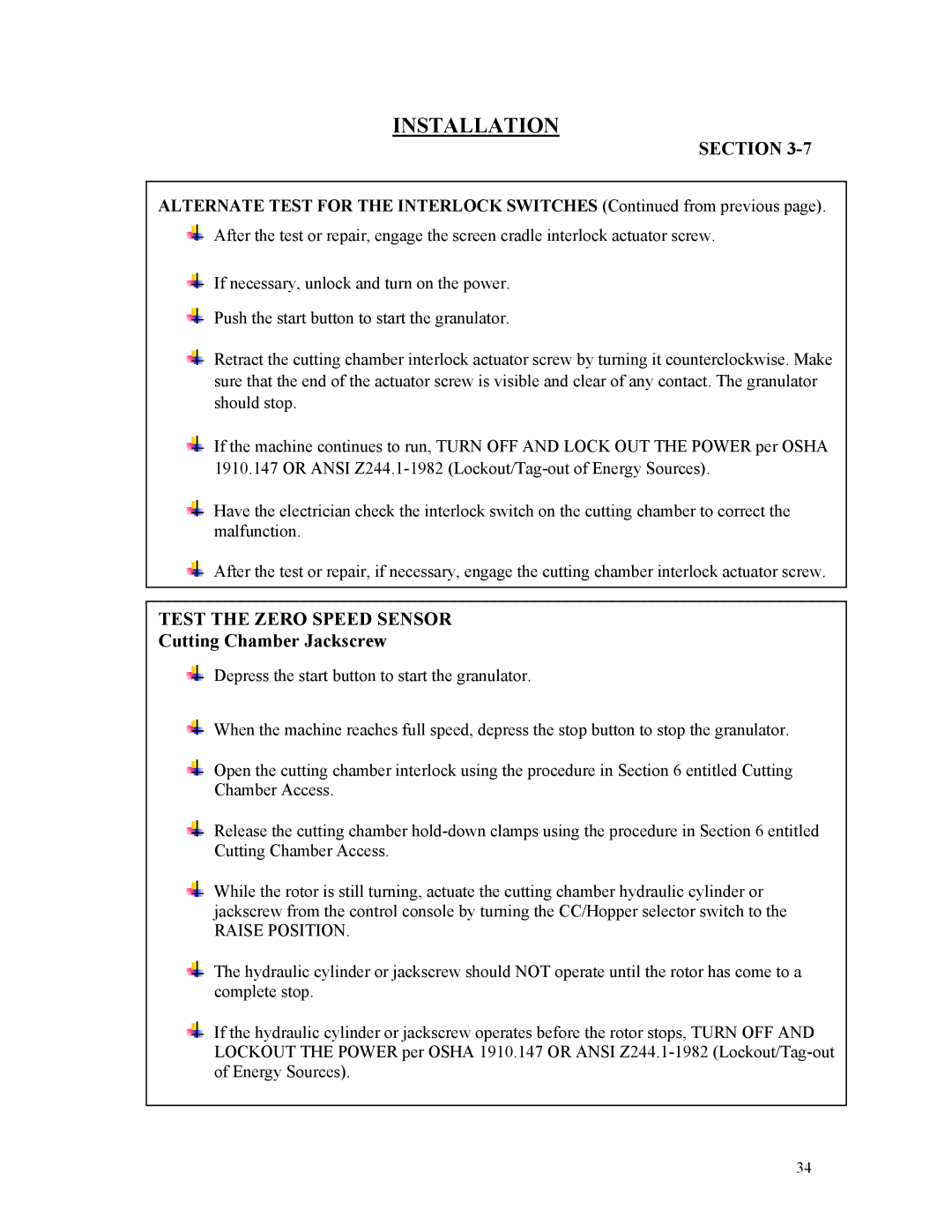 Sterling D48160s manual Test the Zero Speed Sensor, Alternate Test for the Interlock Switches from previous 