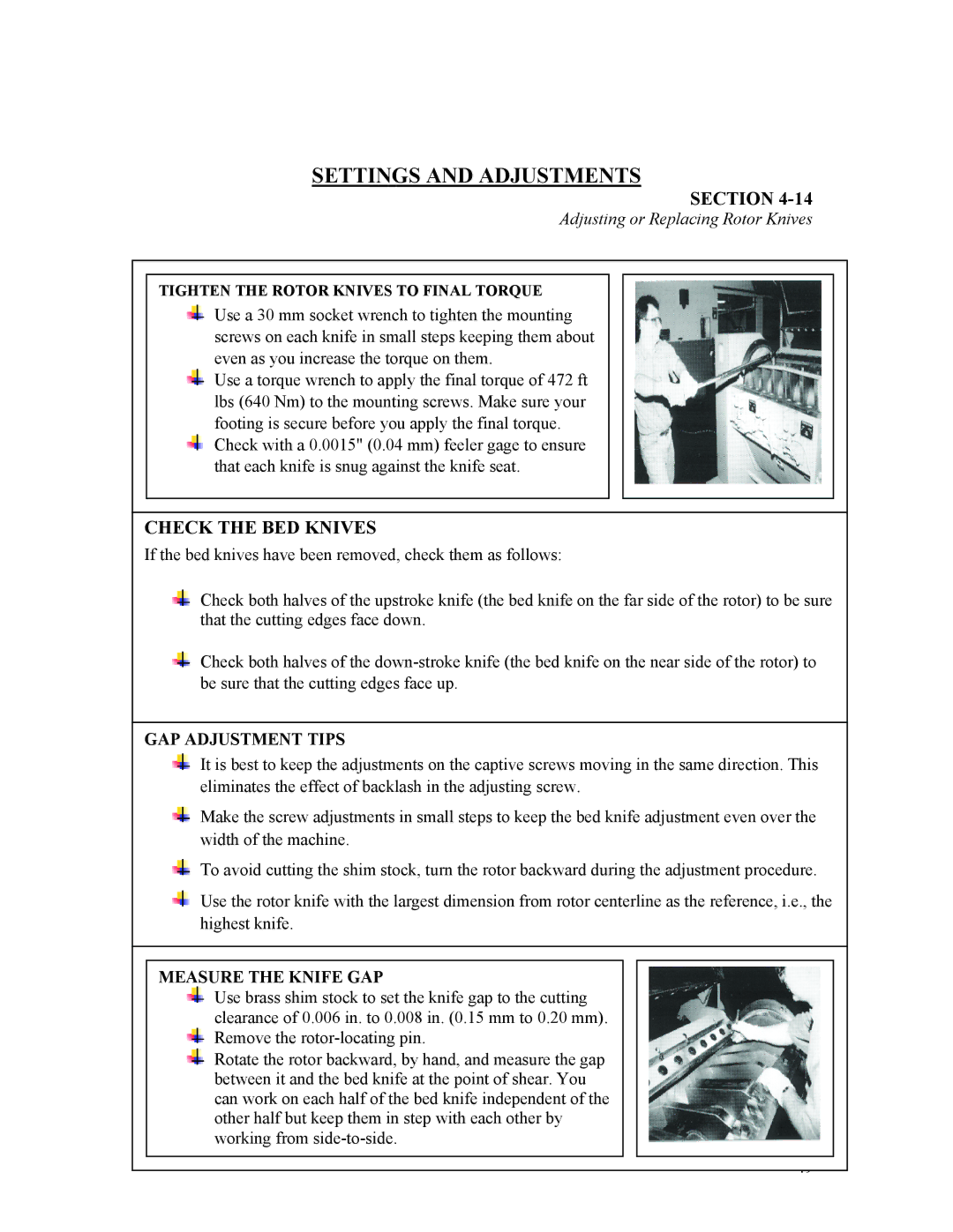 Sterling D48160s manual GAP Adjustment Tips, Measure the Knife GAP 