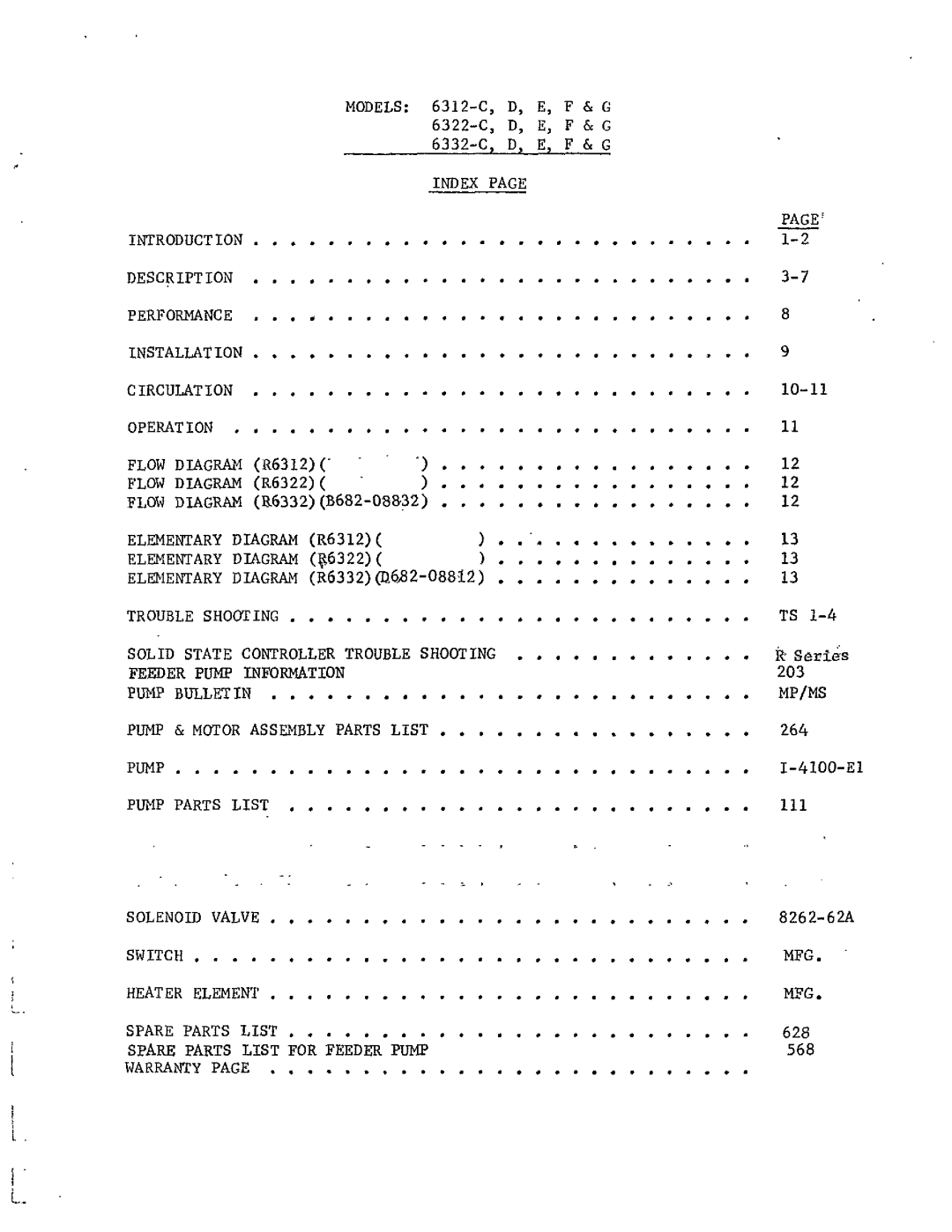 Sterling 6312-C, E, F&G, 6322-C, D, 6332-C manual 