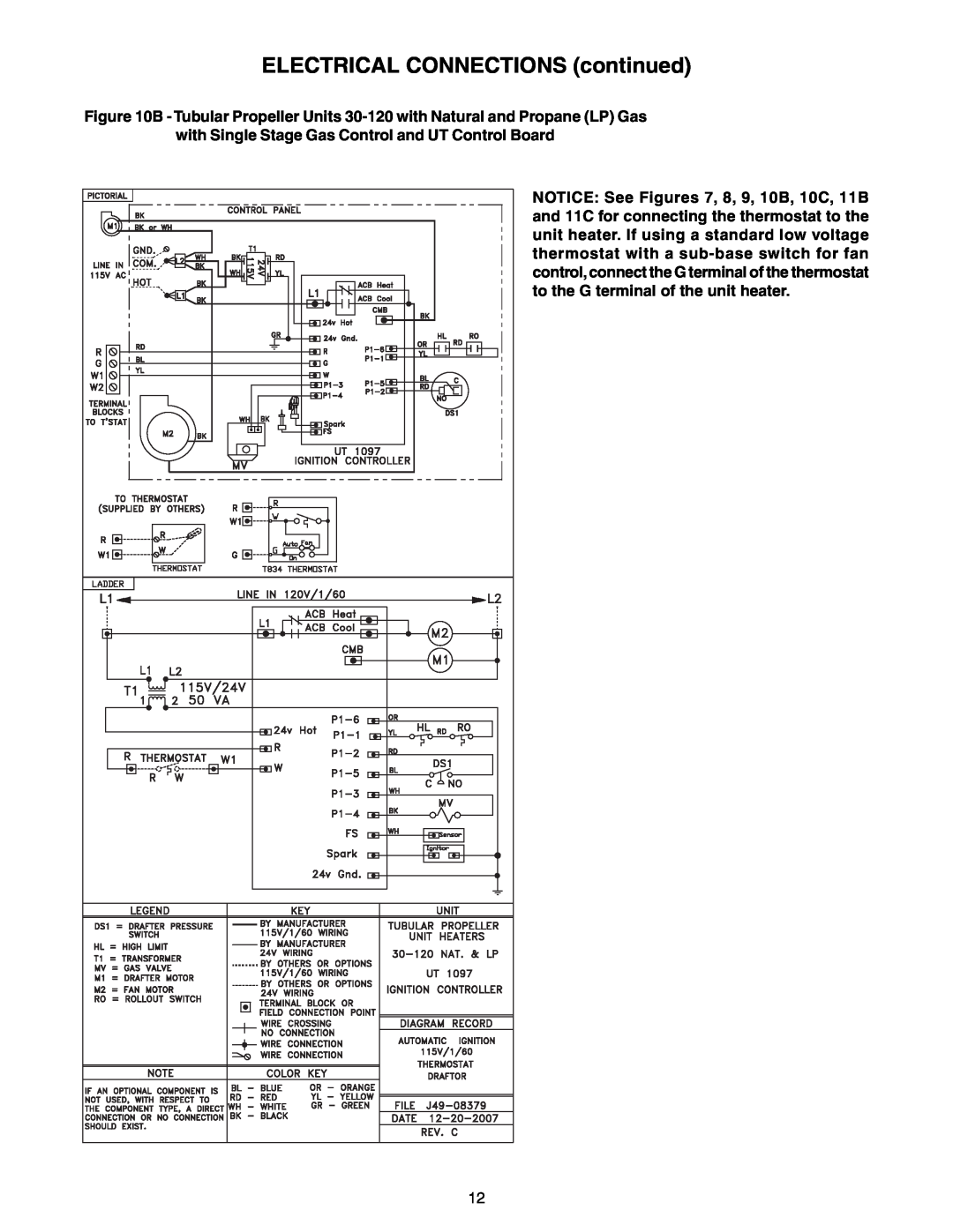 Sterling GG-30, GG-90, GG-75, GG-60, GG-45, GG-120, GG-105 specifications ELECTRICAL CONNECTIONS continued 