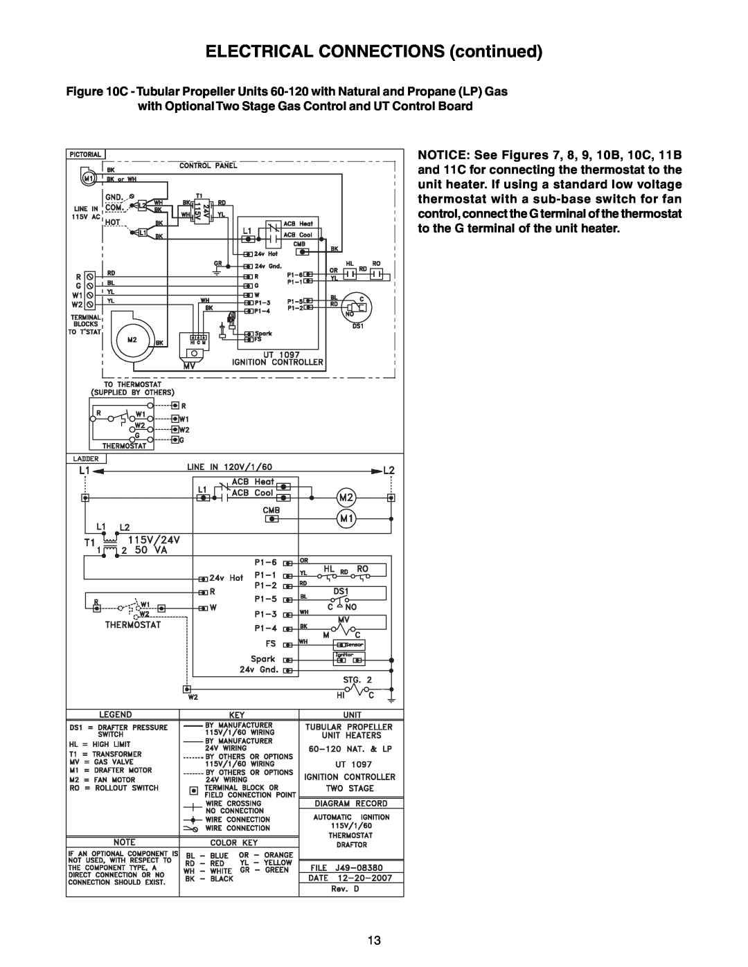 Sterling GG-105, GG-90, GG-75, GG-60, GG-45, GG-120, GG-30 specifications ELECTRICAL CONNECTIONS continued 