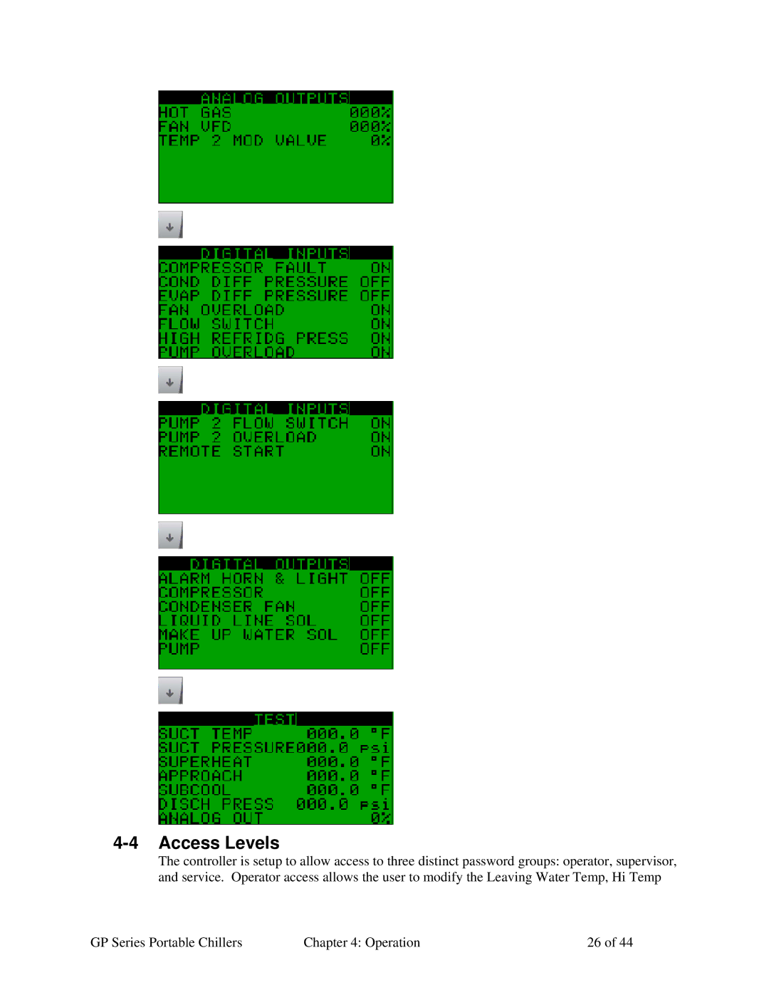 Sterling GP Series specifications Access Levels 