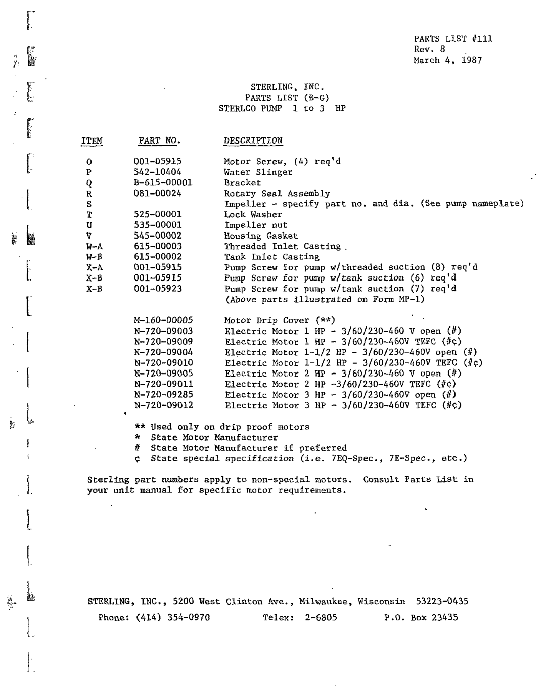 Sterling M-6410 manual 