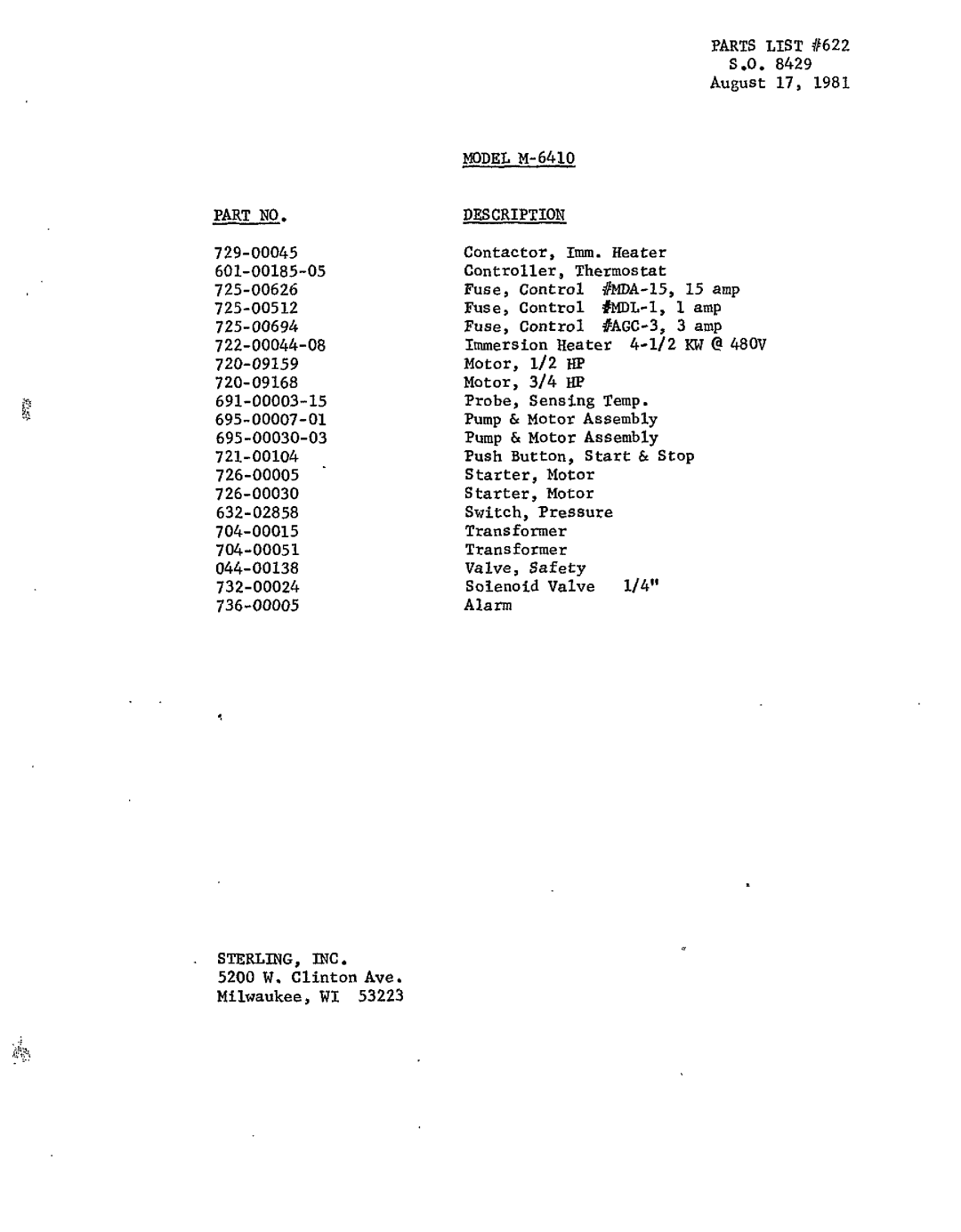 Sterling M-6410 manual 