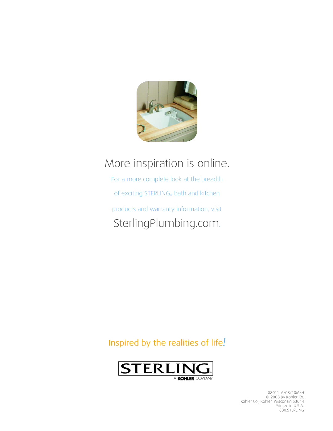 Sterling Plumbing 1470811850, 14707, 11402, 11401 manual SterlingPlumbing.com 