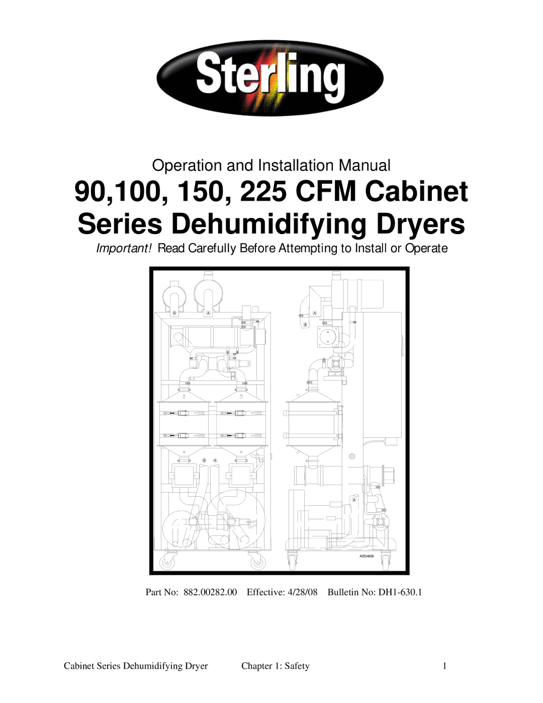 Sterling Plumbing installation manual 90,100, 150, 225 CFM Cabinet Series Dehumidifying Dryers 