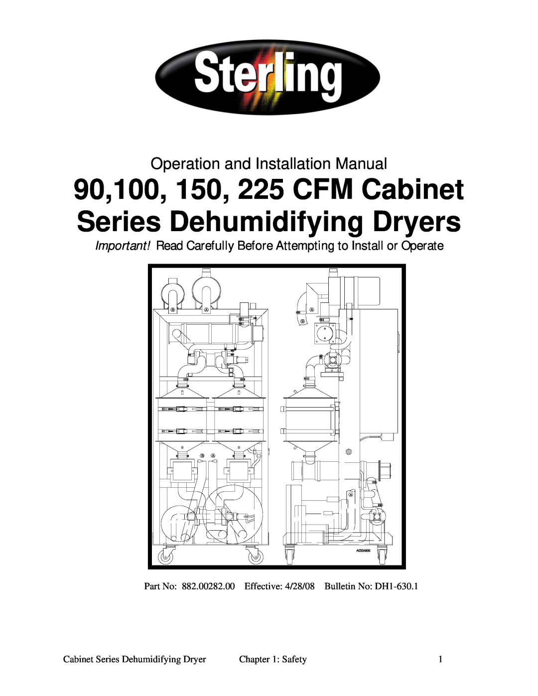 Sterling Plumbing 90 installation manual Operation and Installation Manual, Cabinet Series Dehumidifying Dryer, Safety 