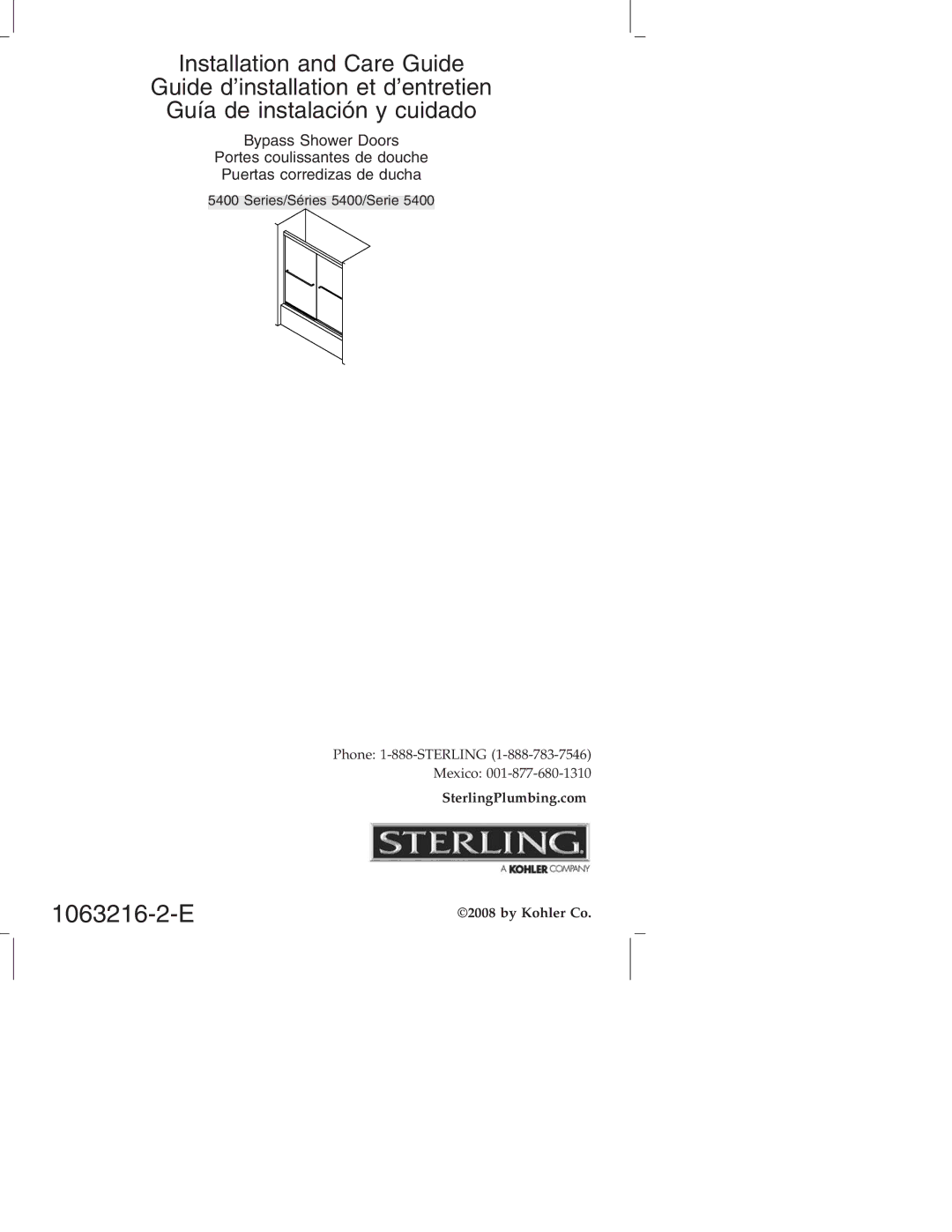 Sterling Plumbing 5400 Series manual 1063216-2-E 