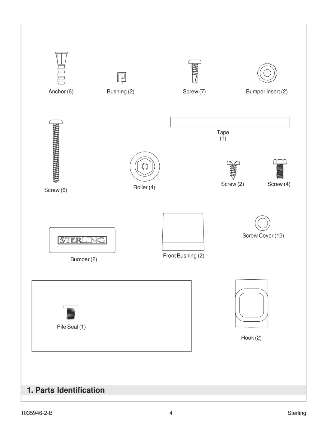 Sterling Plumbing 6075, 6065 manual Parts Identication 