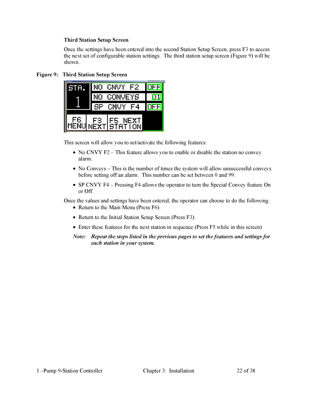 Sterling Plumbing 822.00247.00 specifications Third Station Setup Screen 