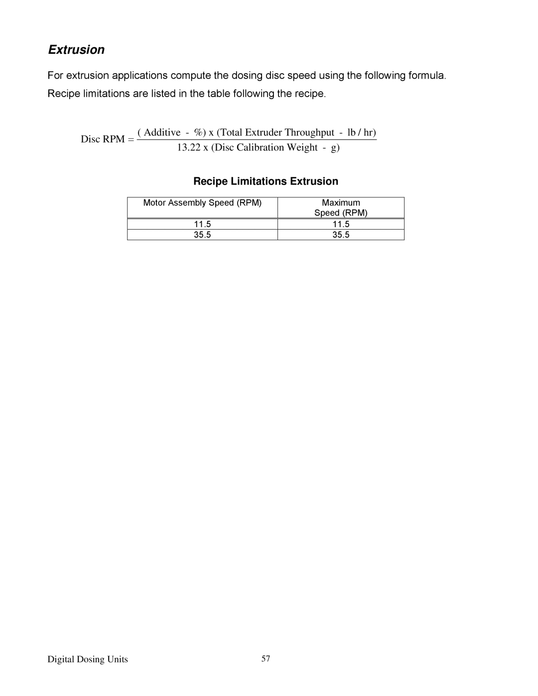 Sterling Plumbing 882 00276.00 specifications Recipe Limitations Extrusion 