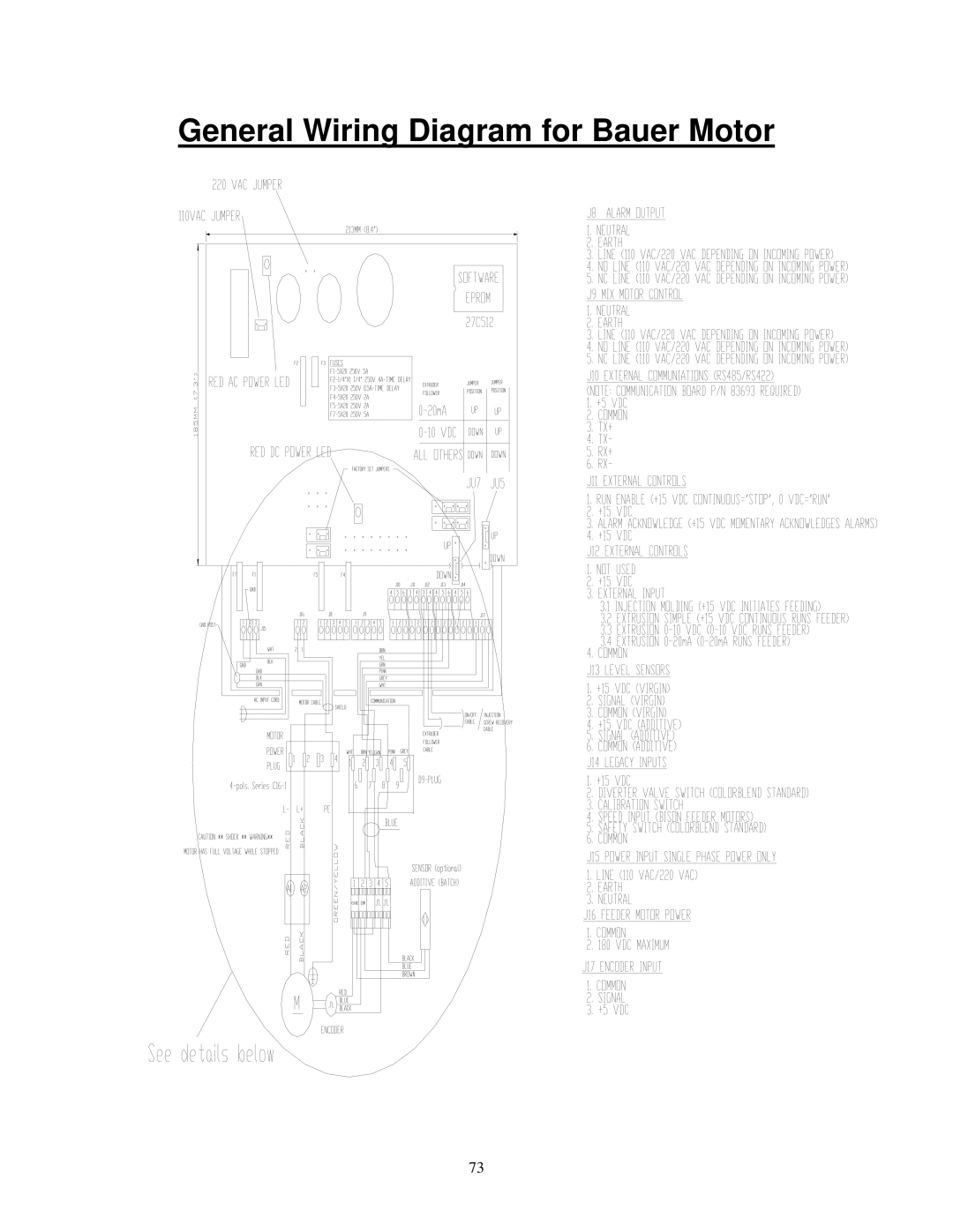 Sterling Plumbing 882 00276.00 specifications General Wiring Diagram for Bauer Motor 