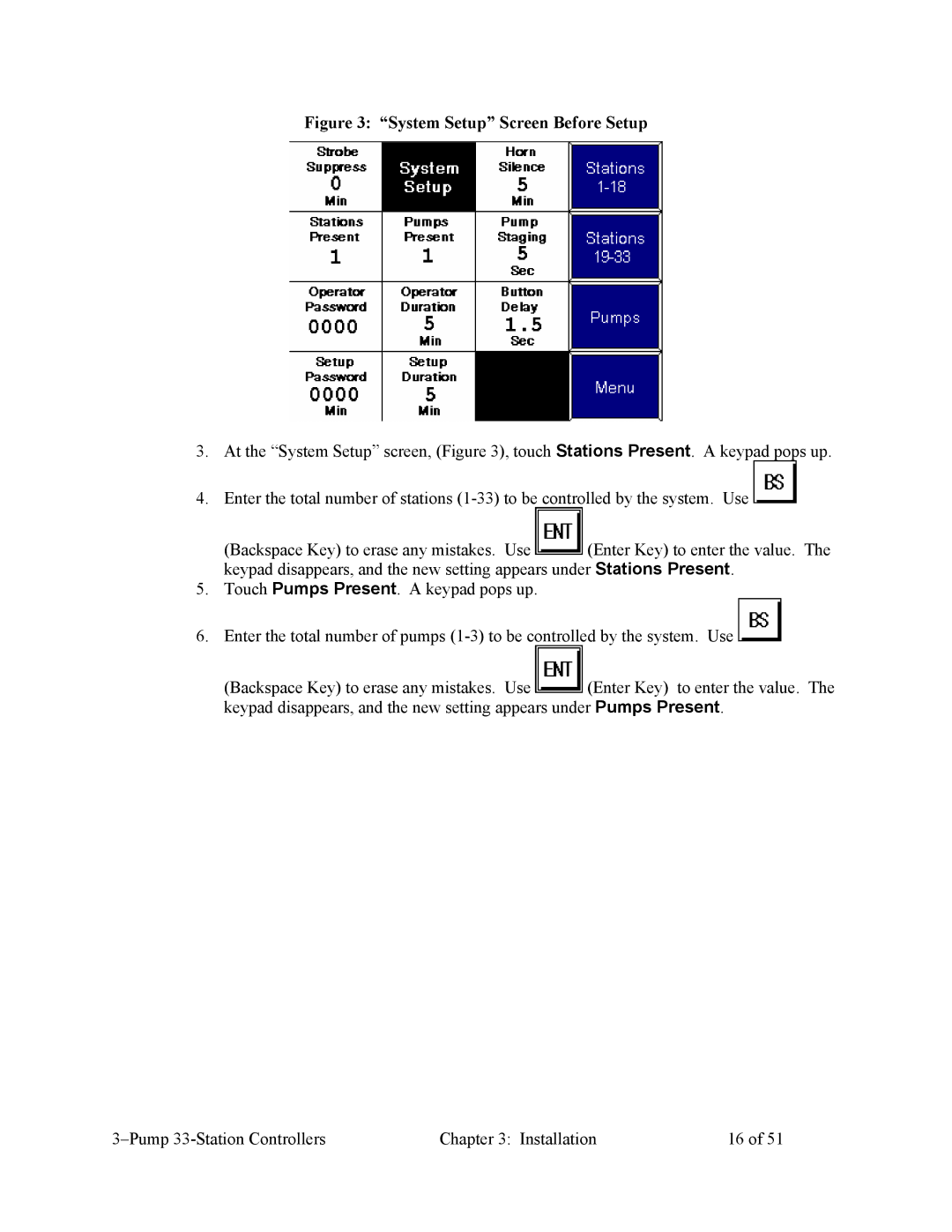 Sterling Plumbing CV3-635, 882.00252.00 specifications System Setup Screen Before Setup 