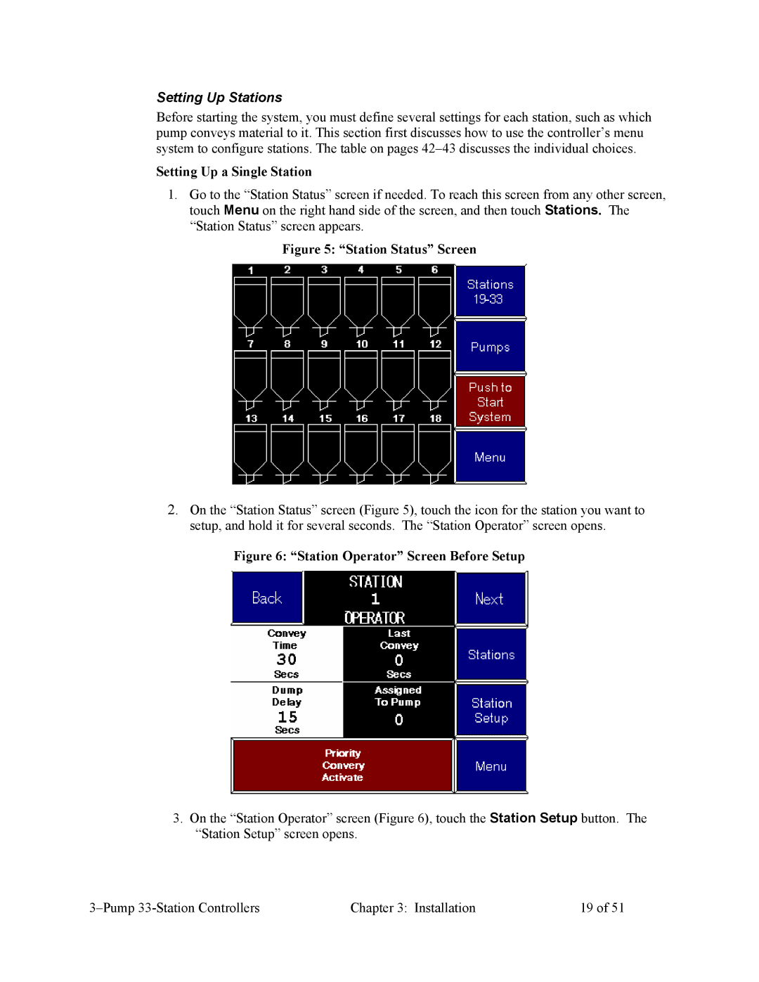 Sterling Plumbing 882.00252.00, CV3-635 specifications Setting Up Stations, Setting Up a Single Station 