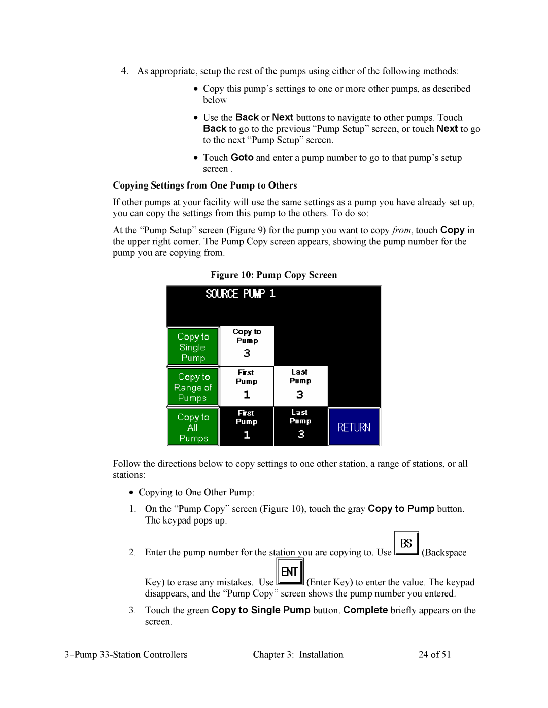 Sterling Plumbing CV3-635, 882.00252.00 specifications Copying Settings from One Pump to Others, Pump Copy Screen 