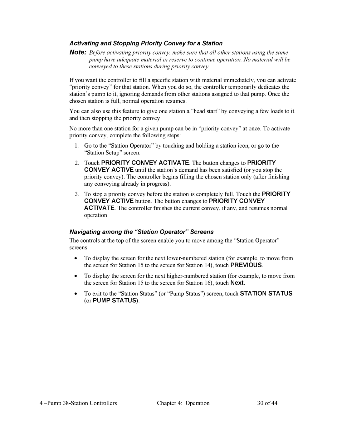 Sterling Plumbing 882.00253.00 specifications Activating and Stopping Priority Convey for a Station 