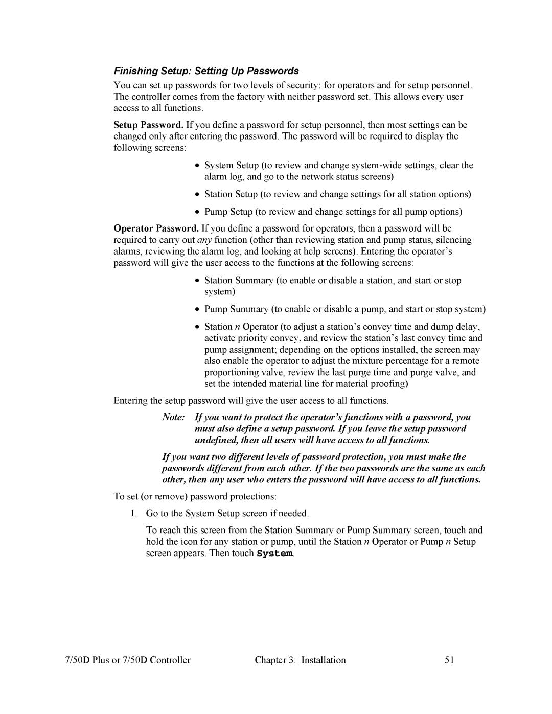 Sterling Plumbing 882.00254.00 specifications Finishing Setup Setting Up Passwords 