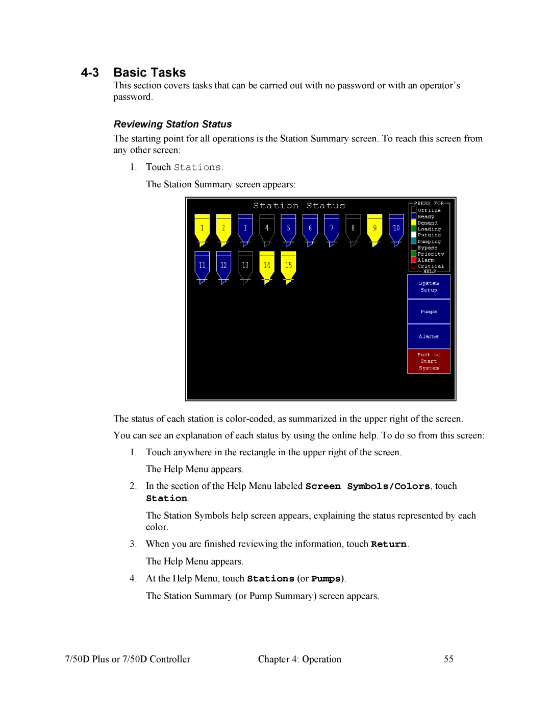 Sterling Plumbing 882.00254.00 specifications Basic Tasks, Reviewing Station Status 