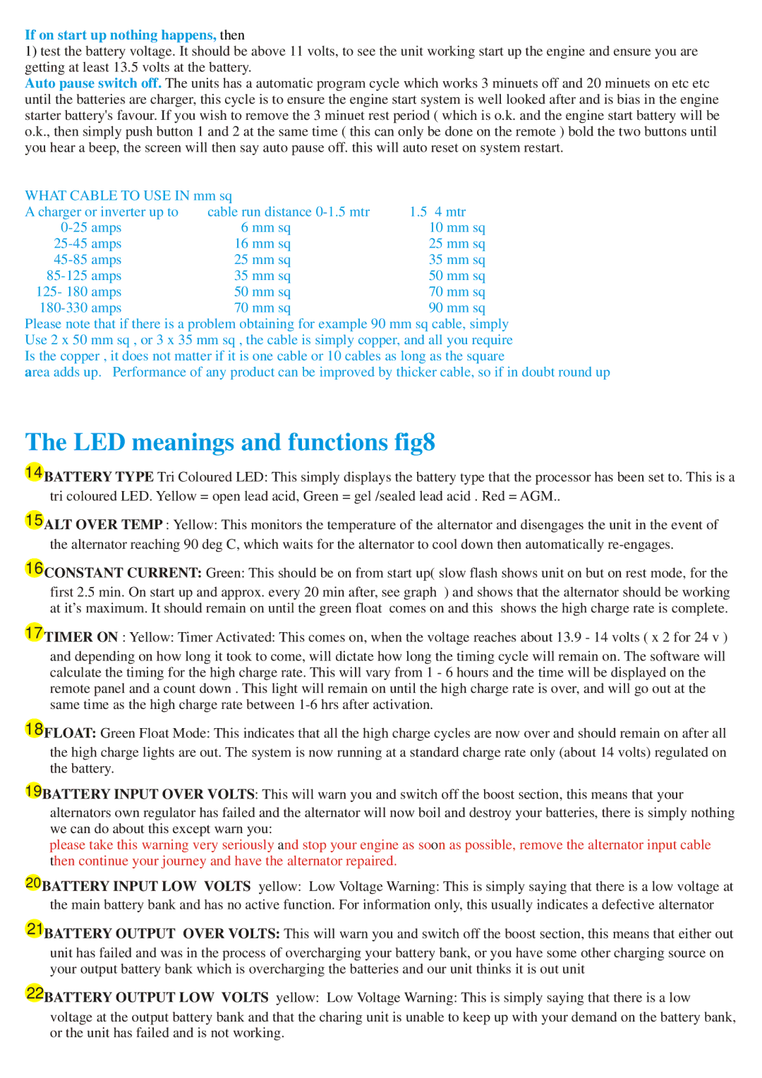 Sterling Plumbing BB122430, BB121250 manual LED meanings and functions fig8 