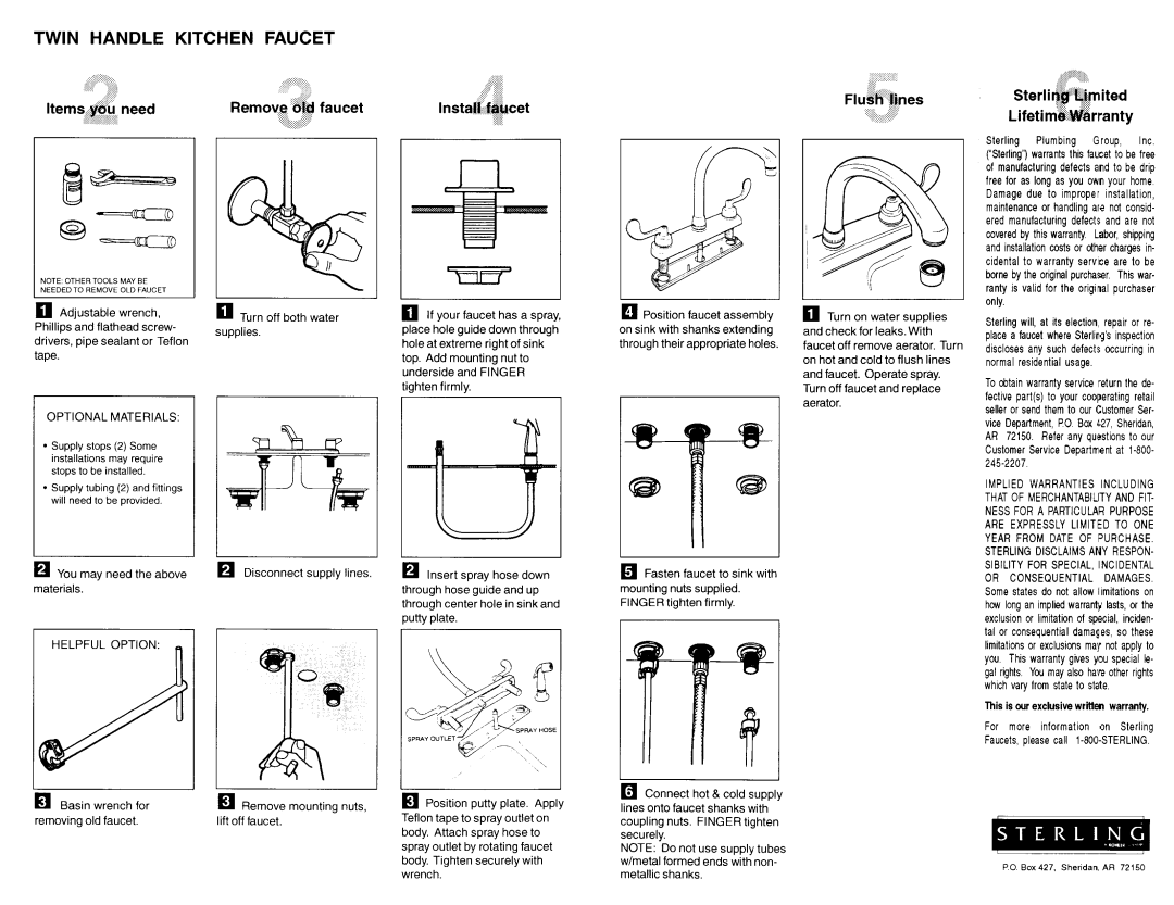 Sterling Plumbing C826SR manual 