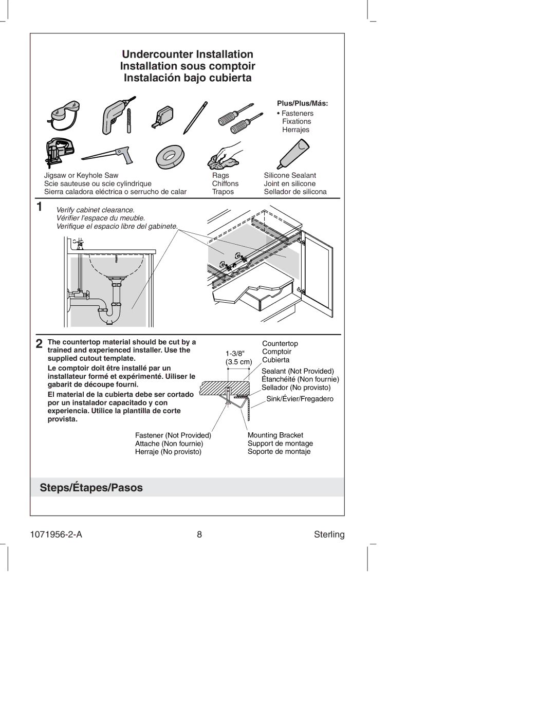 Sterling Plumbing 1411, S1206, 11811, 131, 1186 manual Plus/Plus/Más 