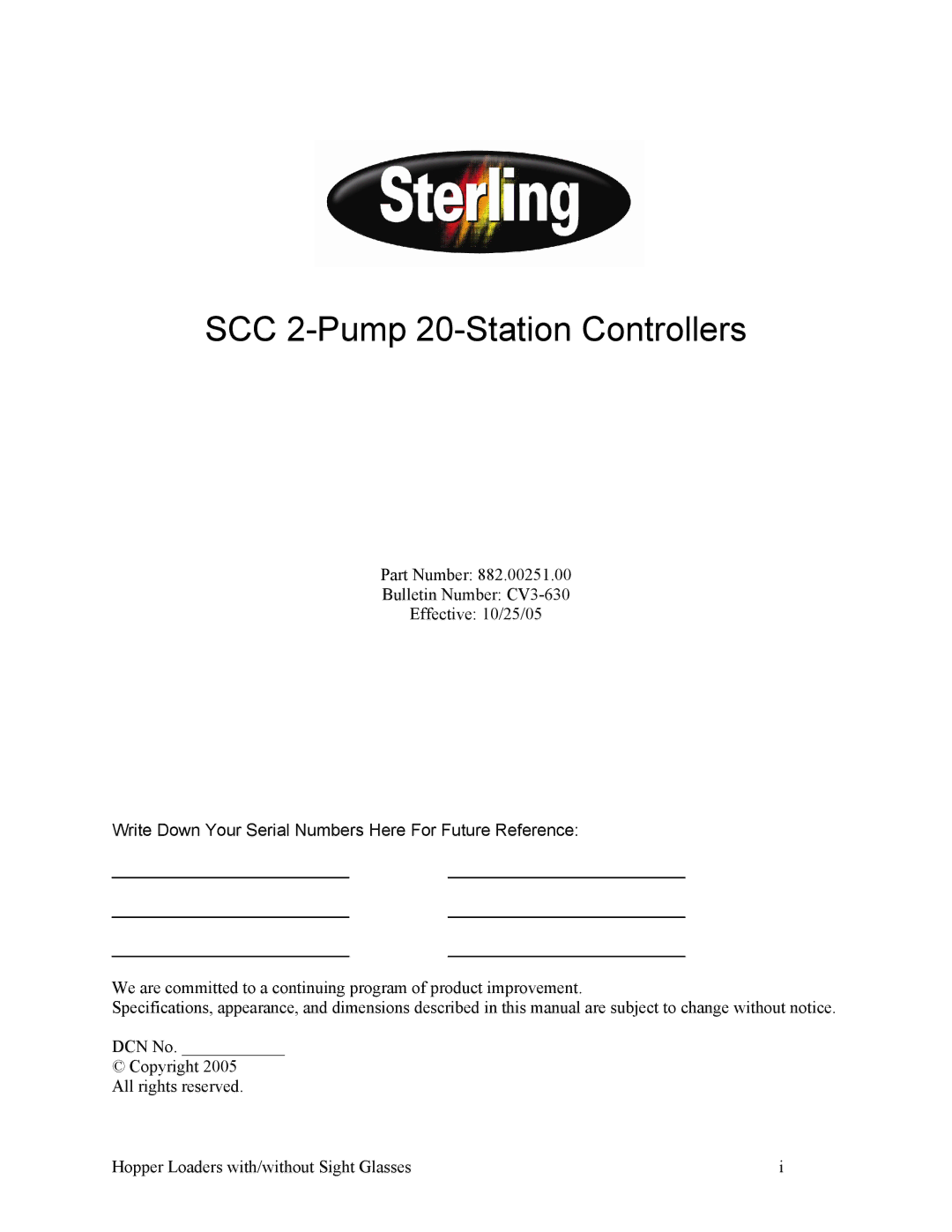 Sterling Plumbing scc2 specifications SCC 2-Pump 20-Station Controllers 