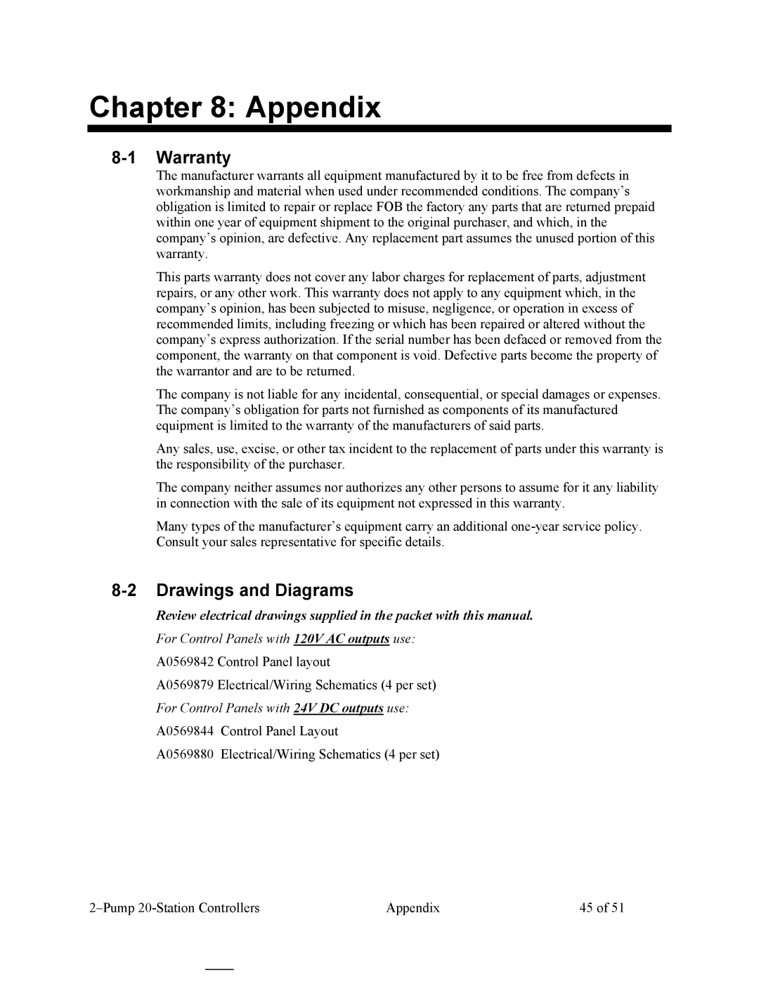 Sterling Plumbing scc2 specifications Appendix, Warranty, Drawings and Diagrams 