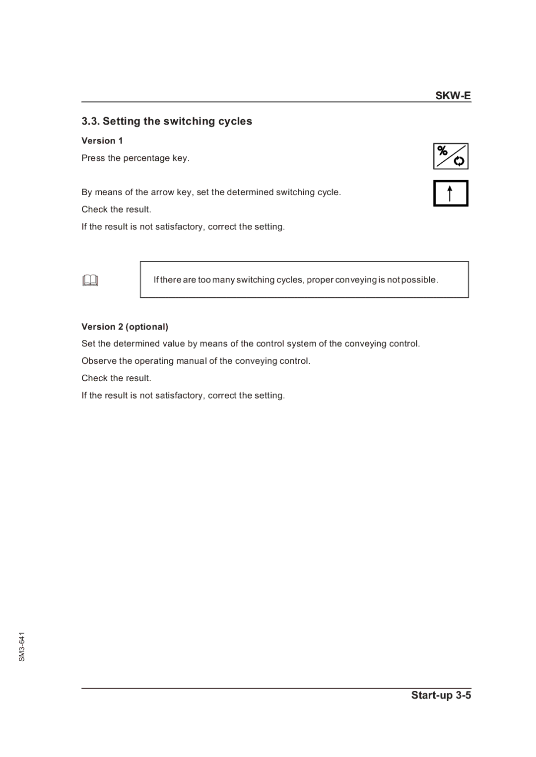 Sterling Plumbing SKW-E manual Setting the switching cycles, Version 