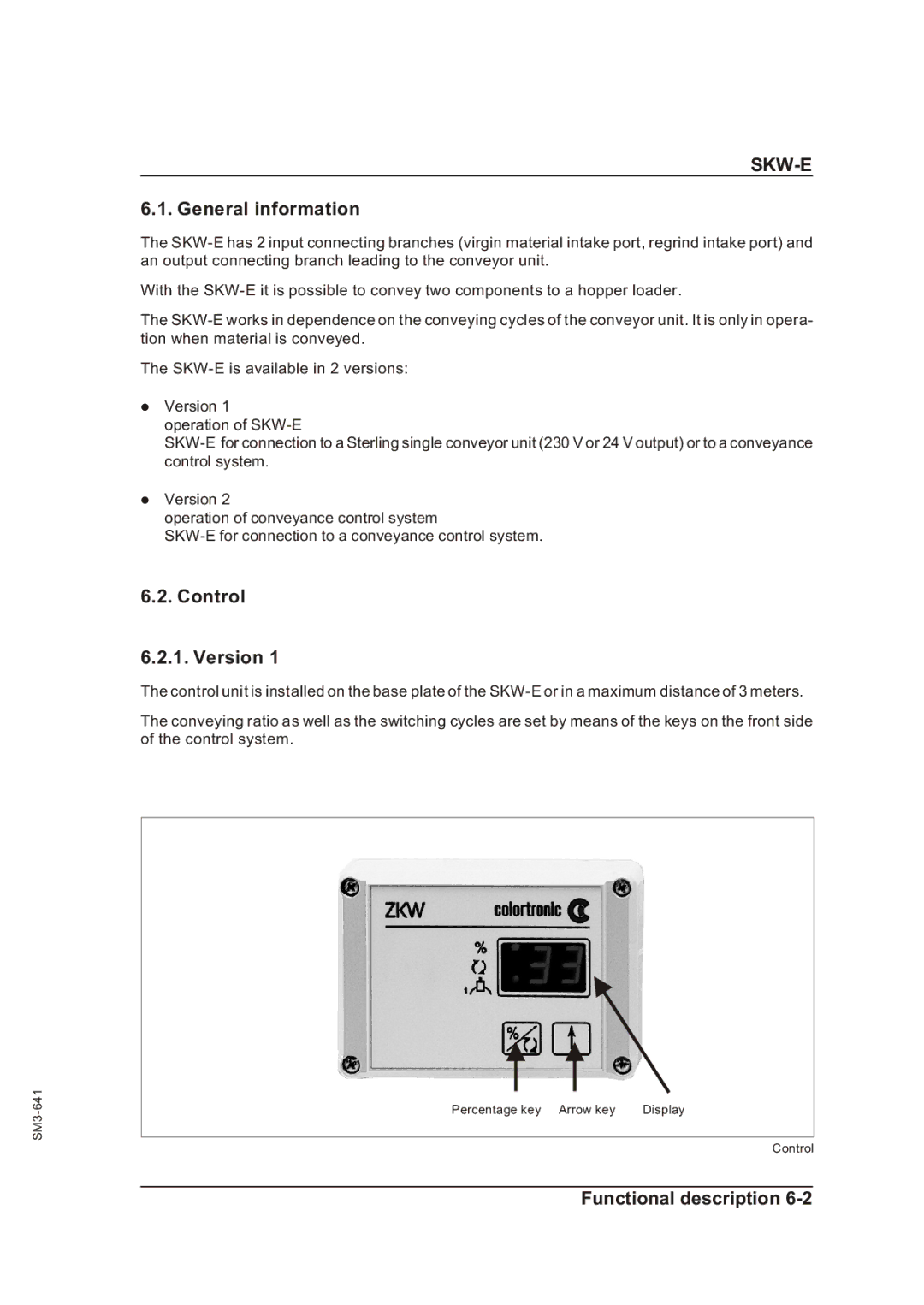 Sterling Plumbing SKW-E manual General information, Control Version 