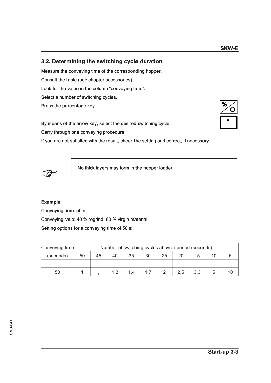 Sterling Plumbing SKW-E manual Determining the switching cycle duration, Skw-E, Start-up 