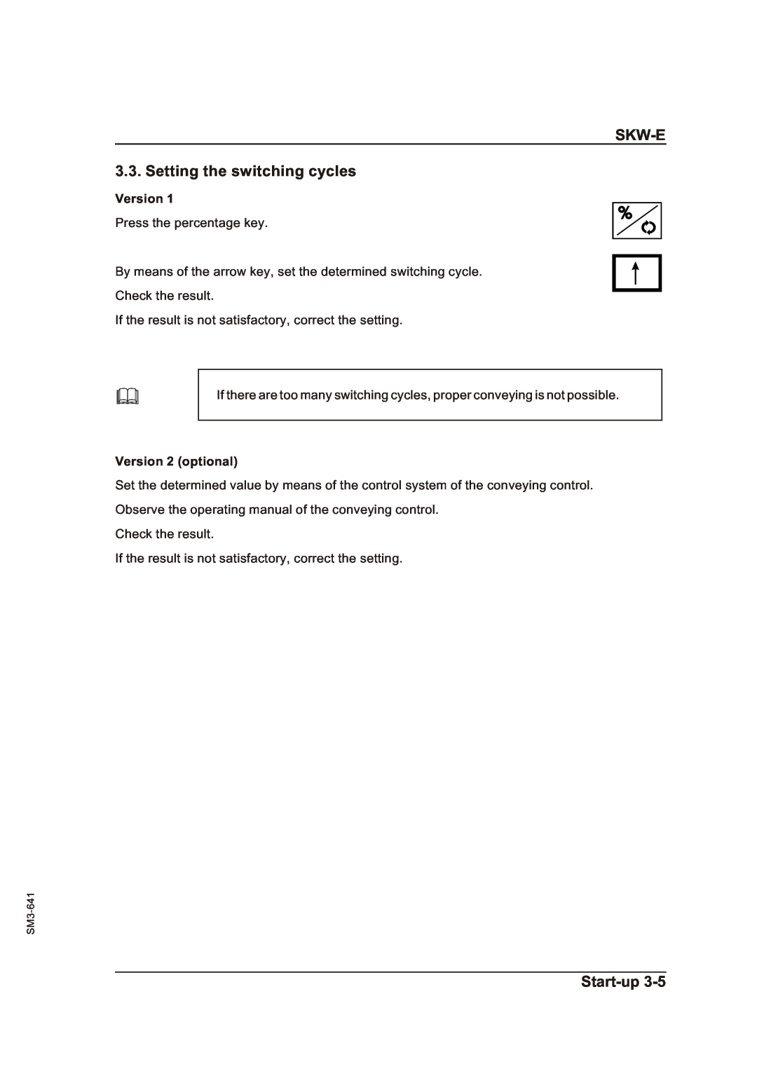 Sterling Plumbing manual SKW-E 3.3. Setting the switching cycles, Start-up 