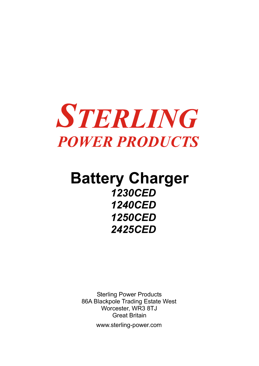 Sterling Power Products 2425CED, 1250CED, 1230CED, 1240CED manual Sterling 