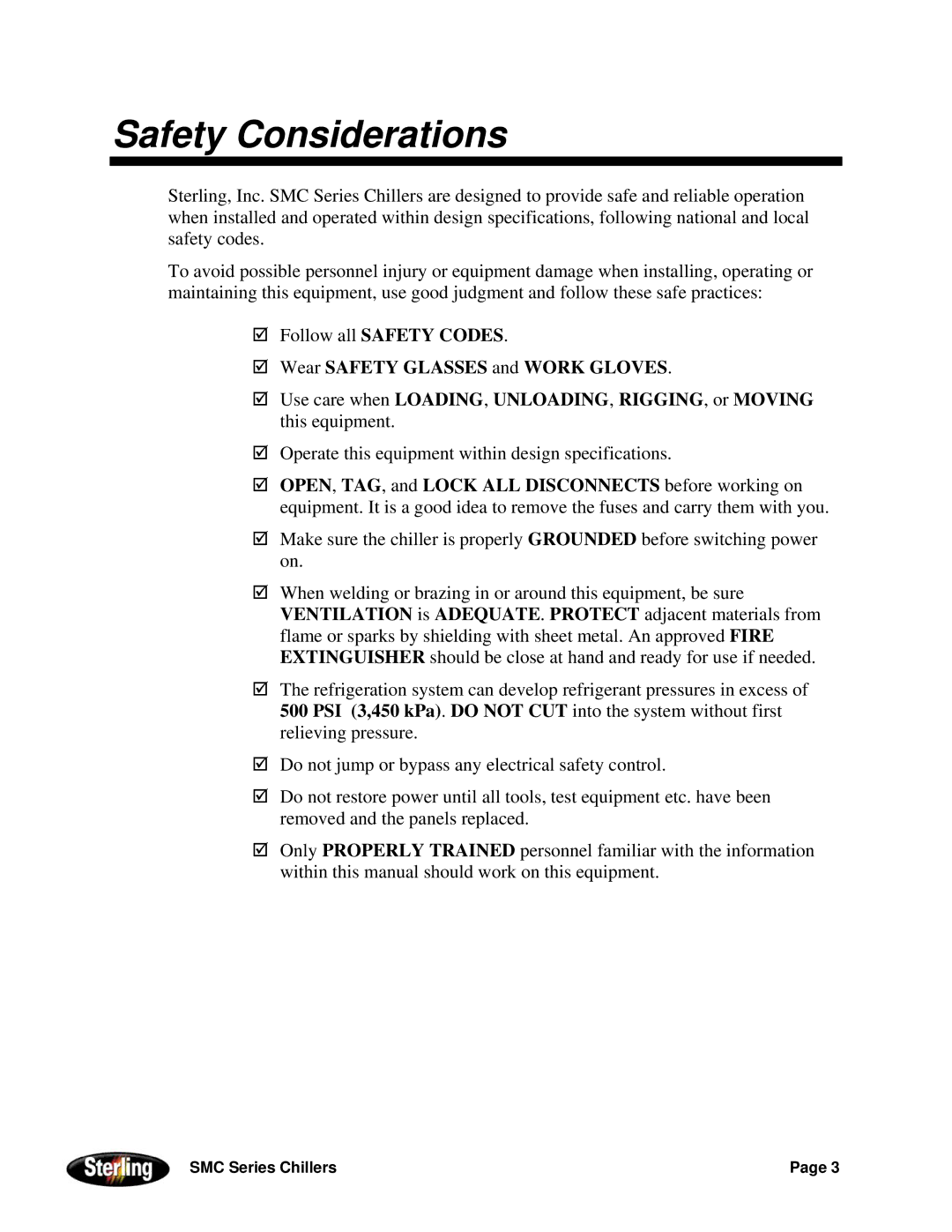 Sterling Power Products 30F to 65F installation manual Safety Considerations 