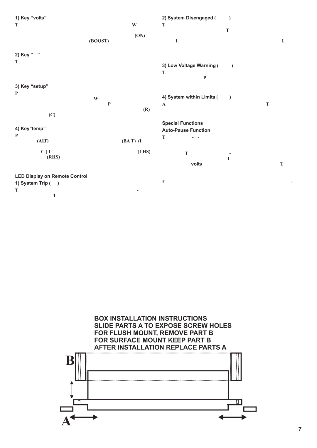 Sterling Power Products AB12210, ABRC Key volts, Key ê, Key setup, Keytemp, LED Display on Remote Control System Trip red 