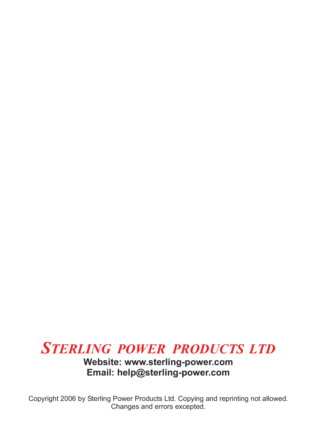 Sterling Power Products AC32A manual Email help@sterling-power.com 