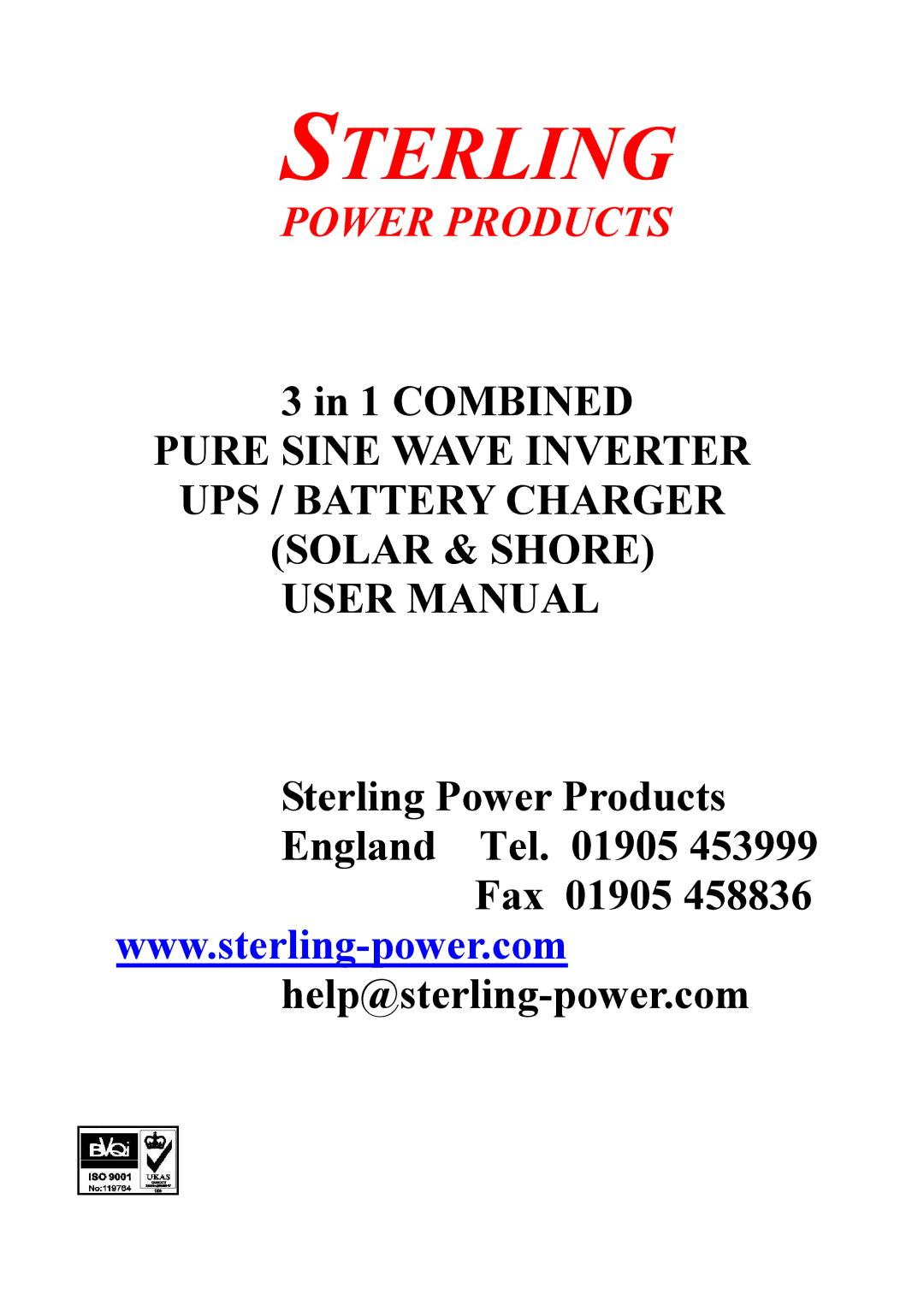 Sterling Power Products DAI-1500C-24xx, DAI-3000C-24xx, DAI-3000C-12xx, DAI-1500C-12xx user manual Sterling 