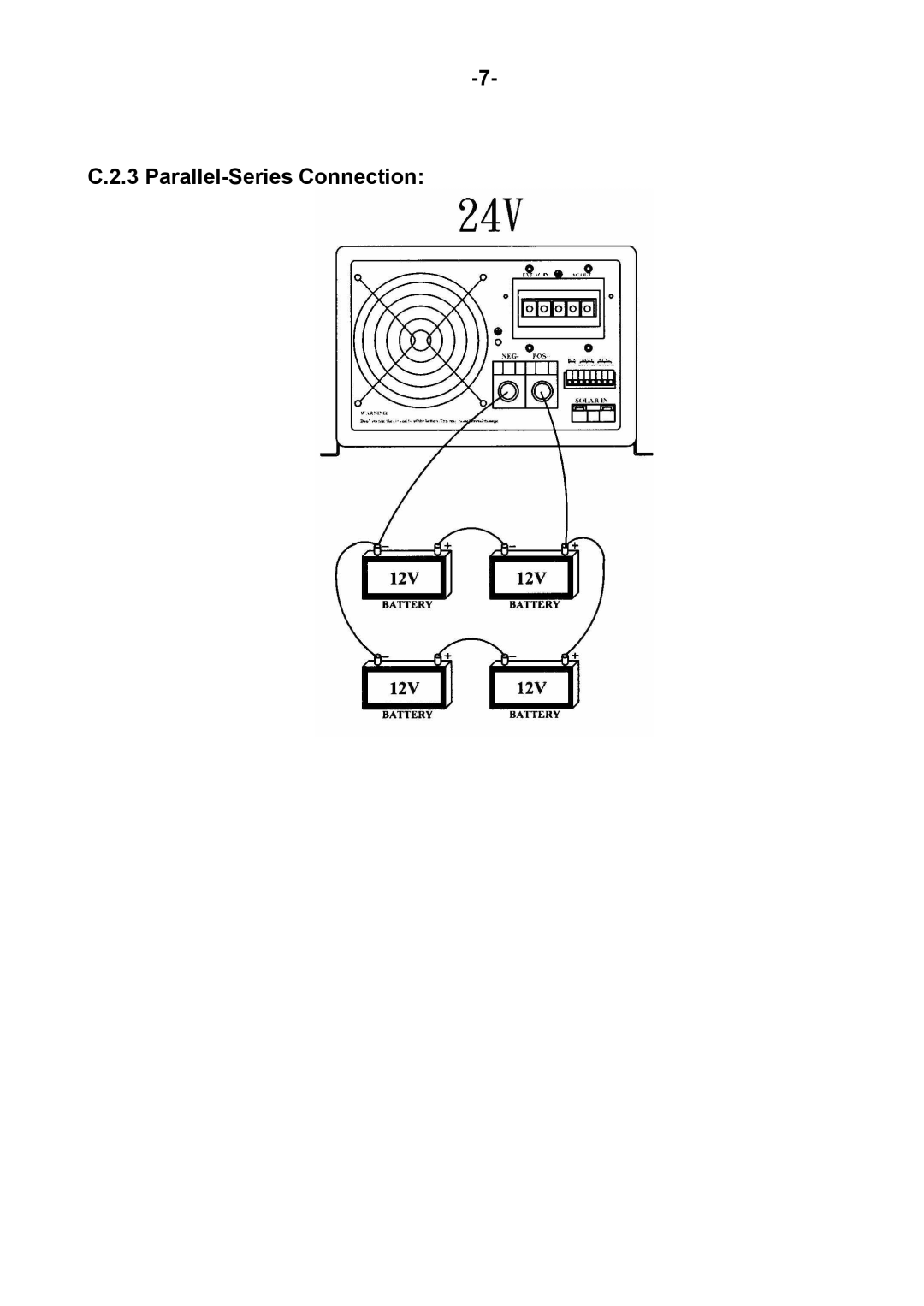 Sterling Power Products DAI-3000C-12xx, DAI-3000C-24xx, DAI-1500C-24xx, DAI-1500C-12xx user manual Parallel-Series Connection 