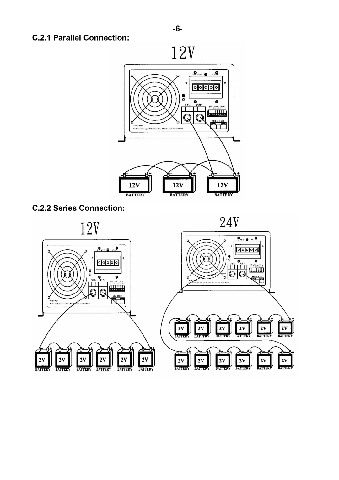 Sterling Power Products DAI-1500C-24xx, DAI-3000C-24xx, DAI-3000C-12xx, DAI-1500C-12xx Parallel Connection Series Connection 