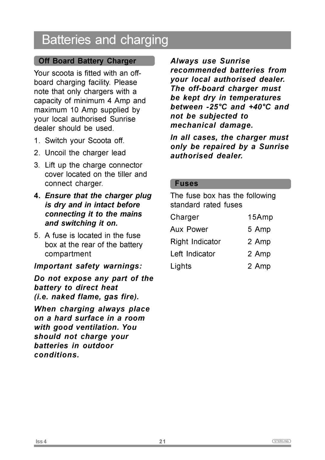 Sterling Power Products Elite XS owner manual Off Board Battery Charger, Fuses 