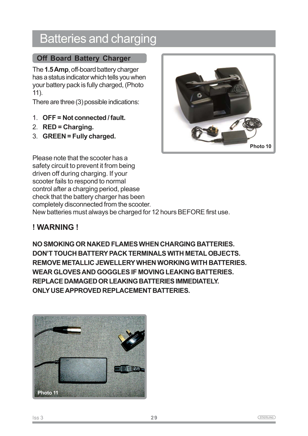 Sterling Power Products Little Gem owner manual Only Useapproved Replacement Batteries 