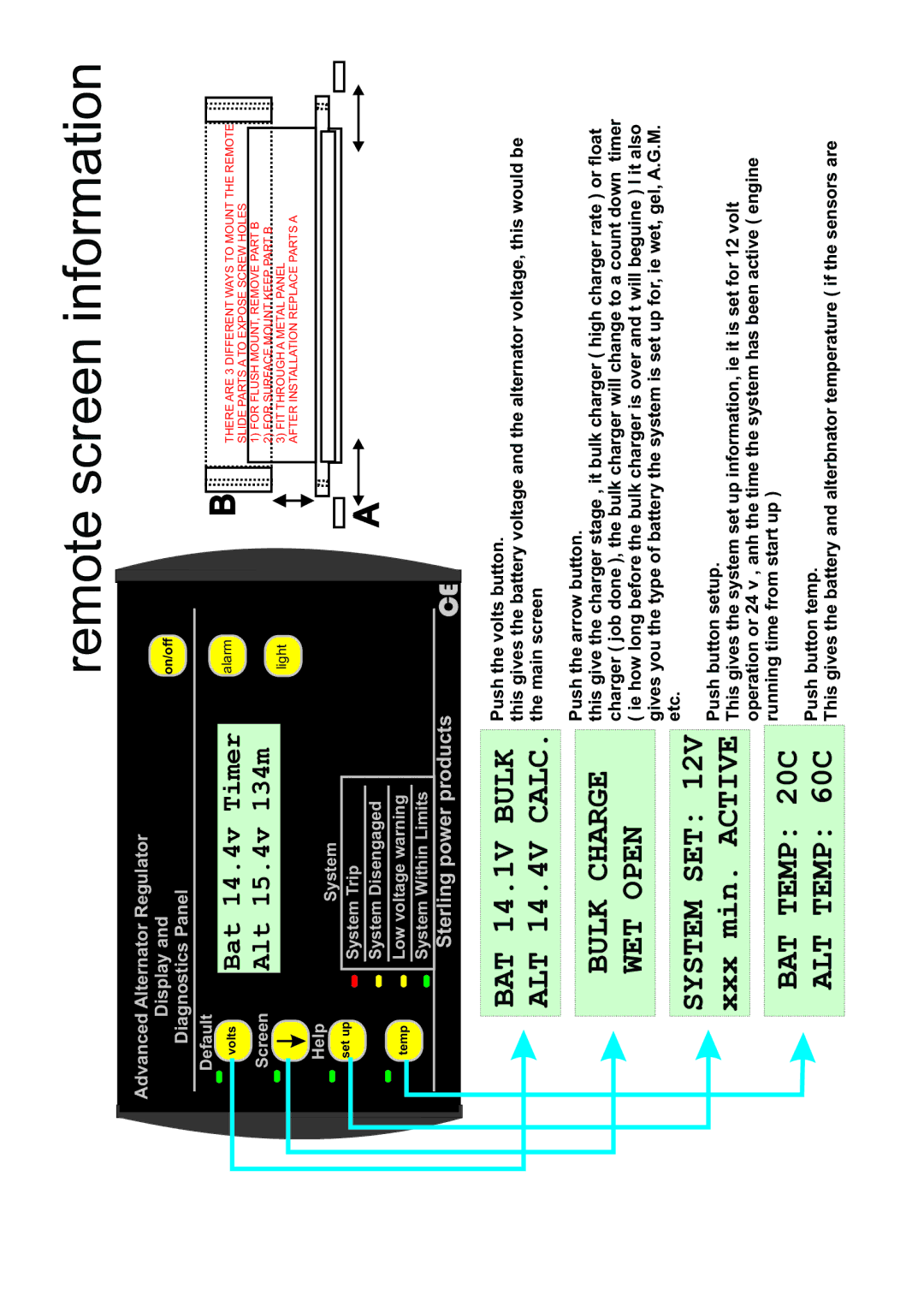 Sterling Power Products PDARRC manual Remote screen information 