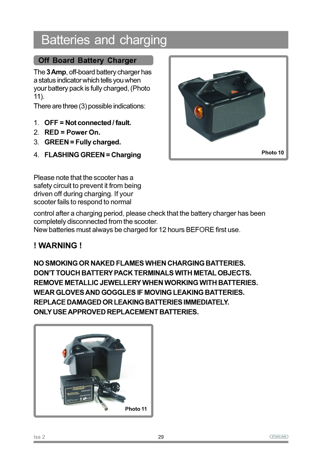 Sterling Power Products Scooter owner manual Photo 