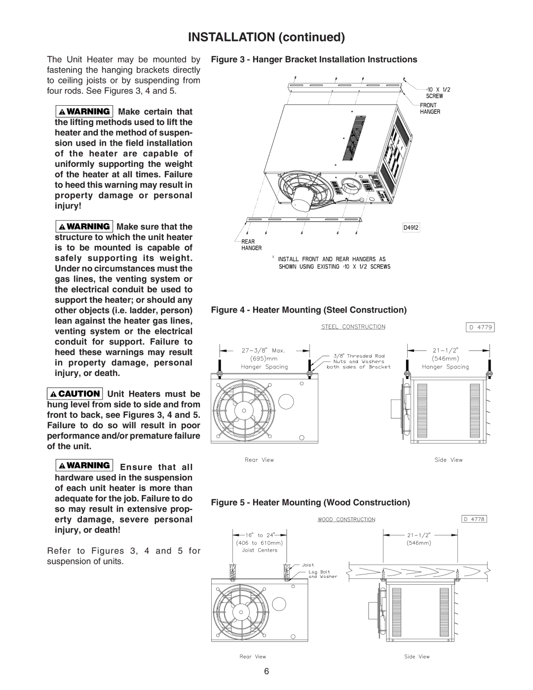 Sterling RF-90, RF-60, RF-75, RF-45, RF-30 specifications Installation 